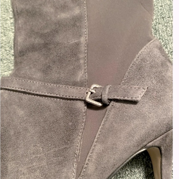 Ivanka Trump “Anaba” Grey Suede & Textile High Heel Boots Size 9 - Picture 3 of 4